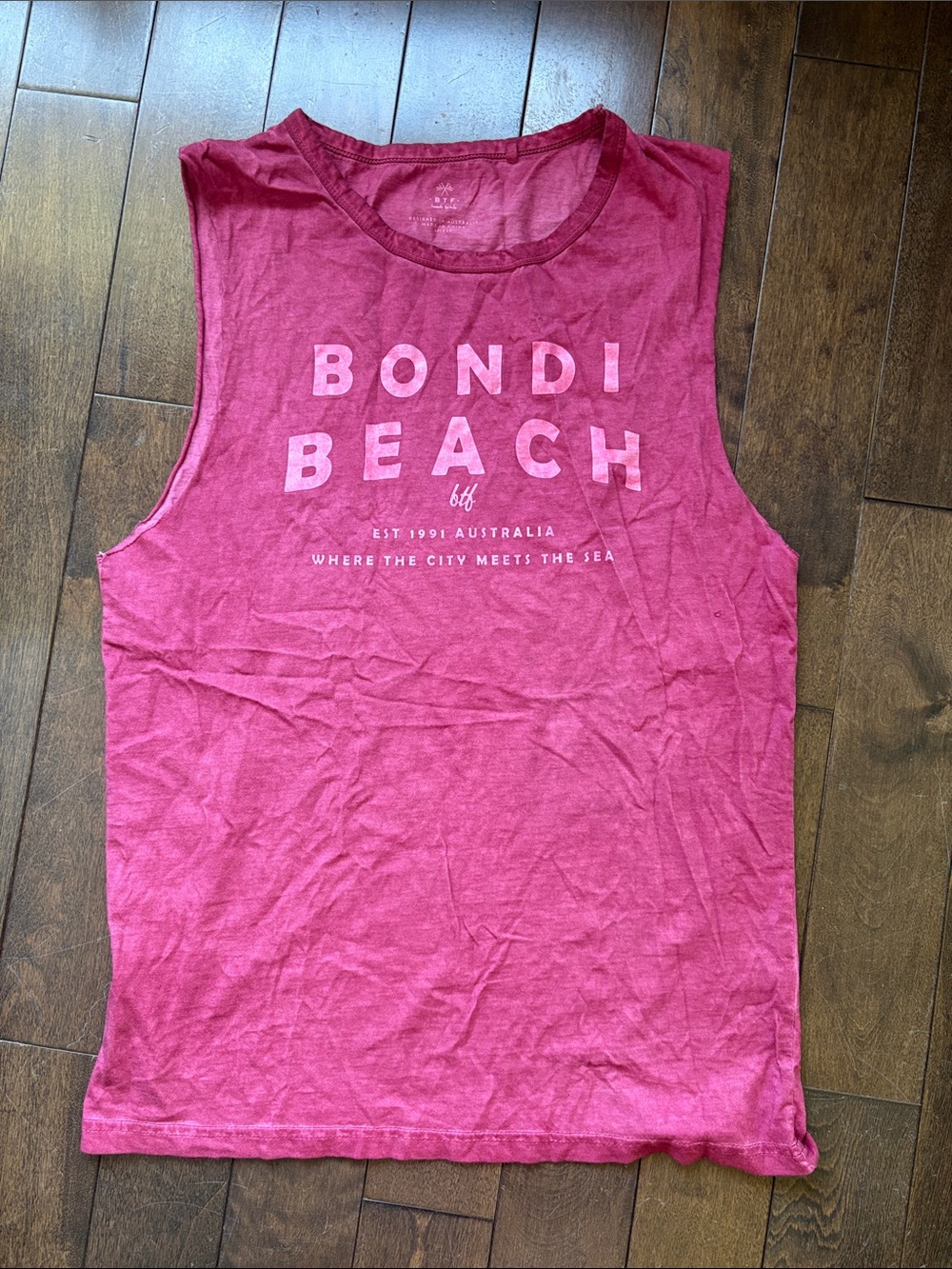 Bondi Beach Pink Graphic Muscle Tank